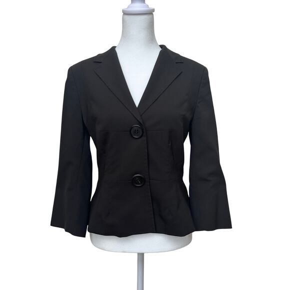 René Lezard Chocolate Brown Blazer - Size 38 IT (US 8) - Tailored Fit - Picture 1 of 11